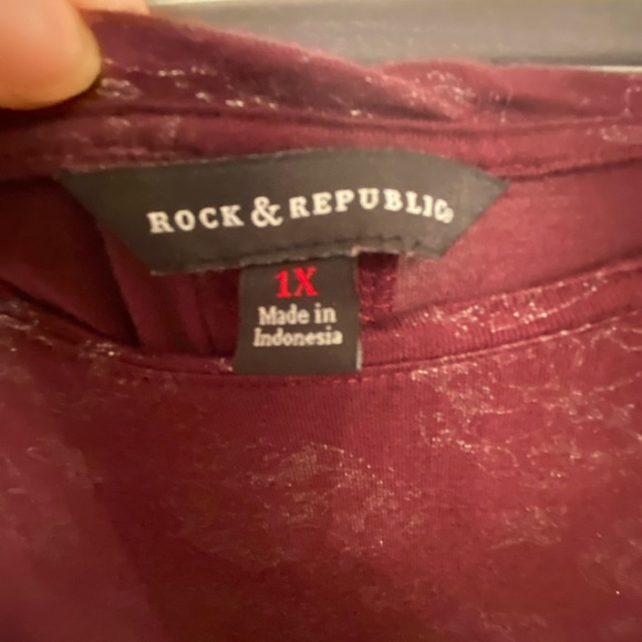 Rock & Republic snap back shirt 1X - Picture 4 of 5